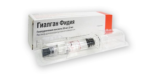 Гиалган Фидия выпускается в виде раствора для введения в сустав
