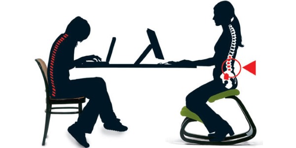 Боль при сидении возникает из-за неестественного положения позвоночника