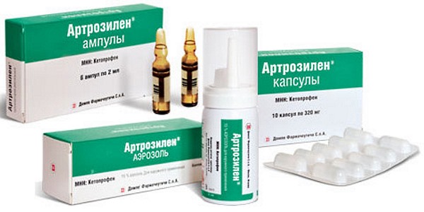 Ниже приведено описание всех лекарственных форм препарата Артрозилен