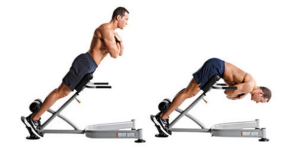 Одним из эффективных и рекомендуемых упражнений при грыже Шморля - гиперэкстензия