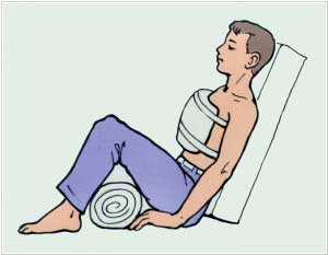 больной в сидячем положении