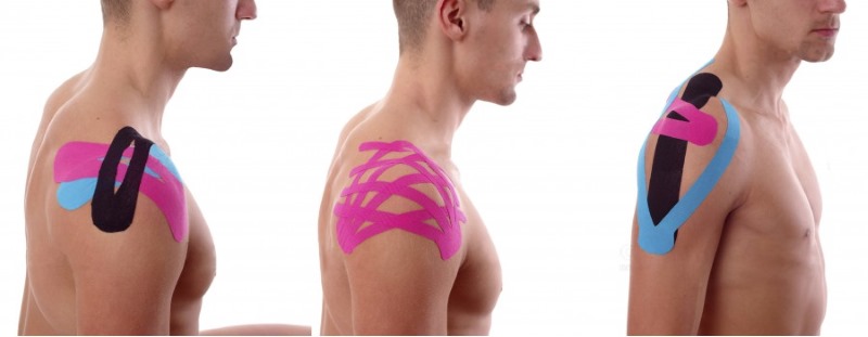 Еще один способ нанесения ленты на плечо