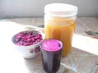 мед и сок свеклы