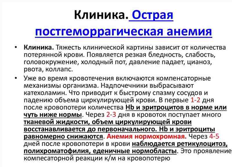 Острая постгеморрагическая анемия