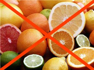 запрет цитрусовых