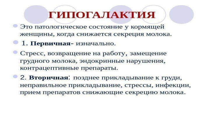 Виды гипогалактии